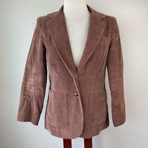 Vintage Changing Scene Brown Corduroy Jacket Size 10 EUC